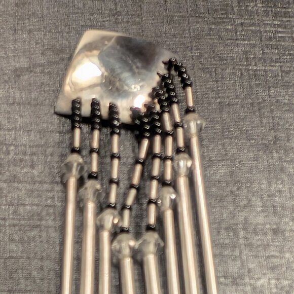 Sterling Silver Long Bar Fringe Earrings Fine Jewelry - Picture 6 of 7